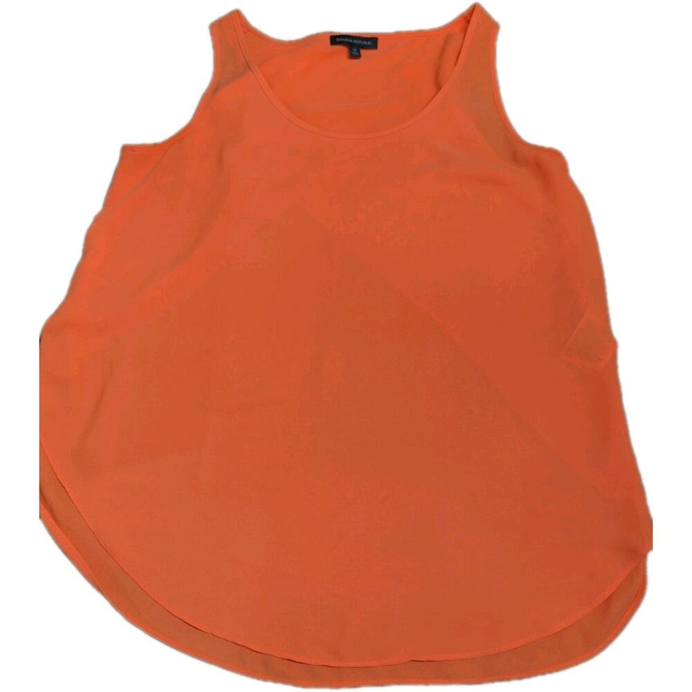 Banana Republic Sheer Orange Cross Back Size Medium Tank Top Cami Women's Shirt